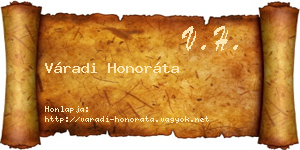 Váradi Honoráta névjegykártya